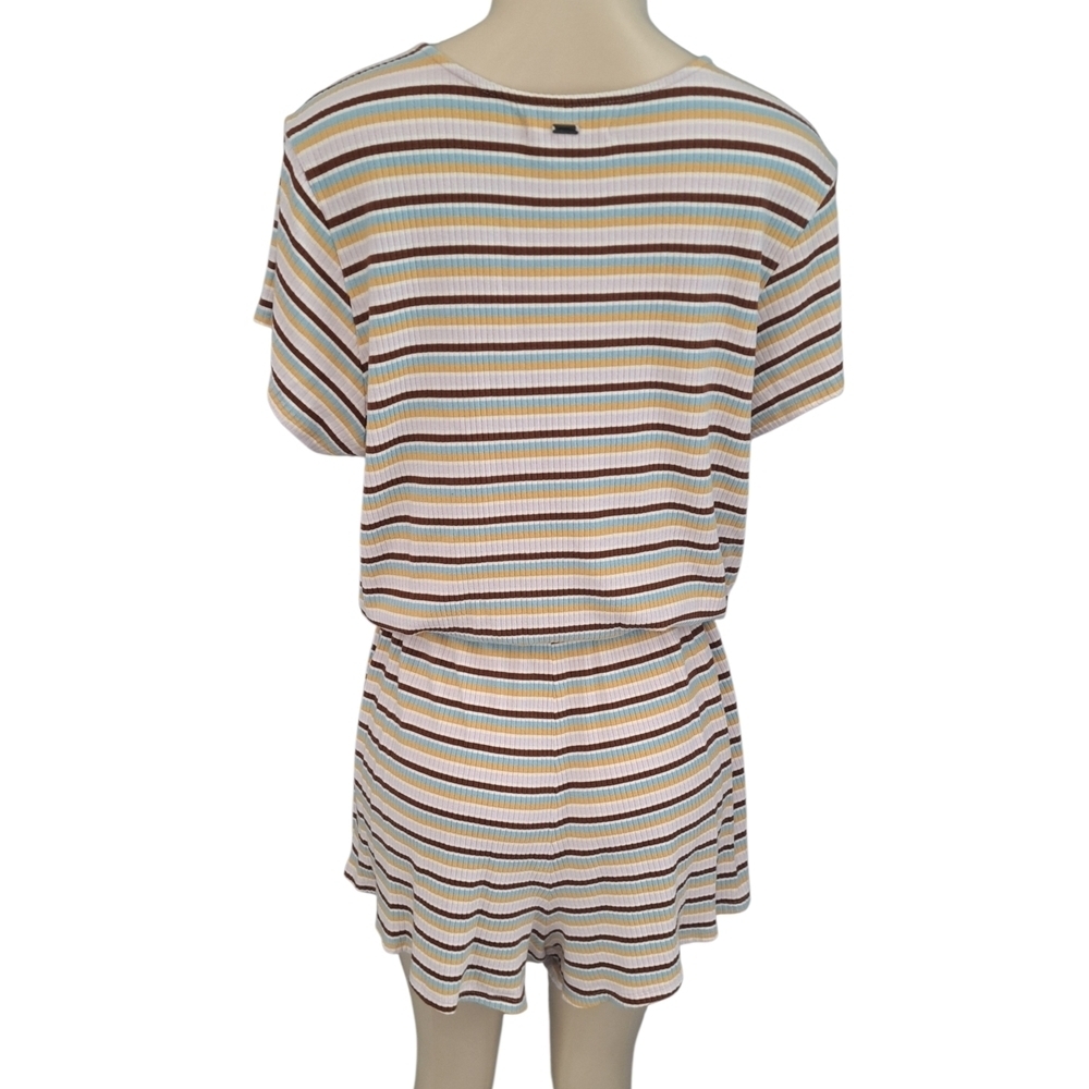 O’Neill Robbie All Day Striped Ribbed Knit Romper – Size L - Picture 2 of 5